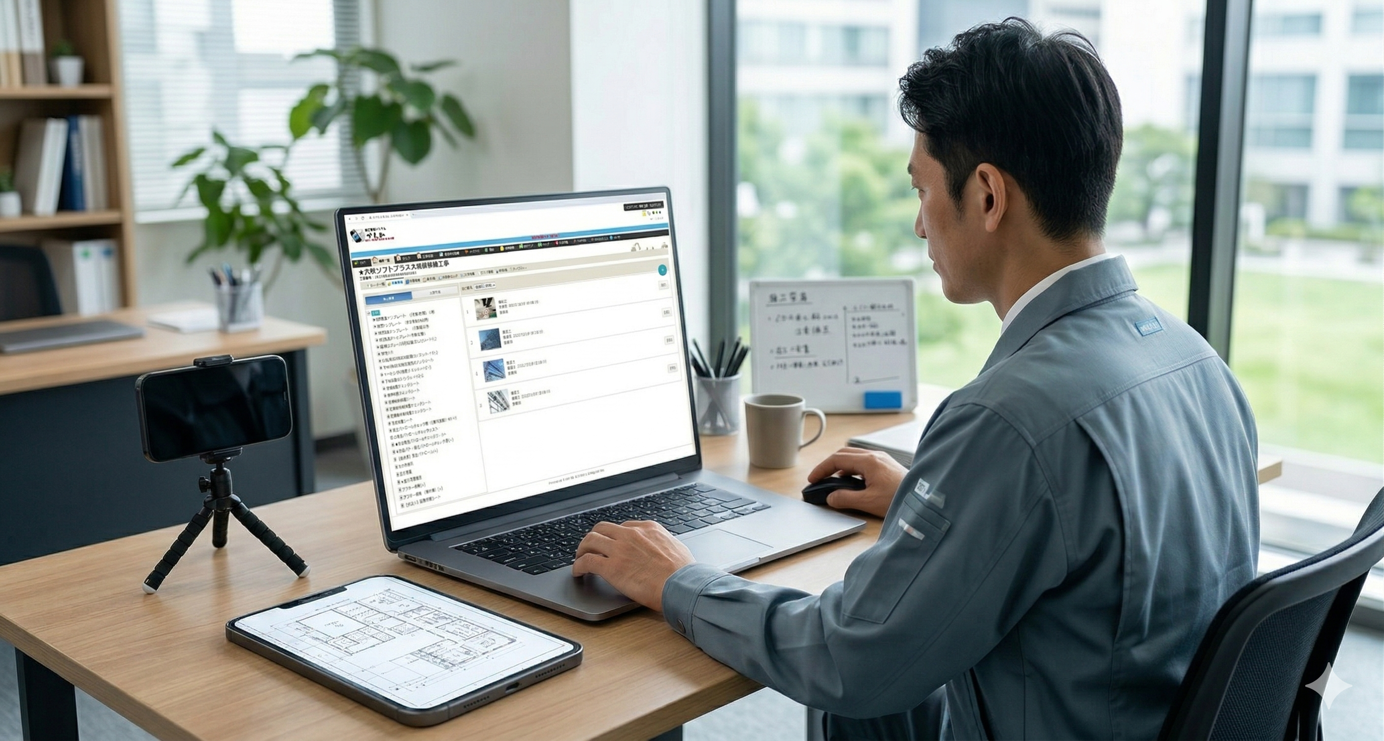 現場監督の負担軽減のイメージ